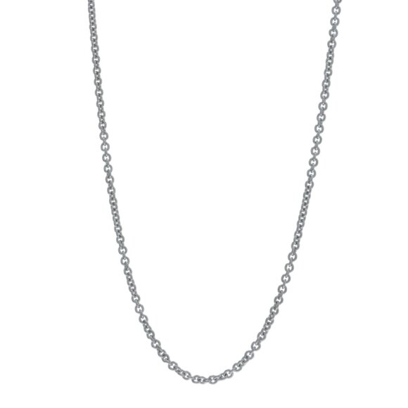 White Gold Cable Chain Necklace 16" 14k - Picture 1 of 4